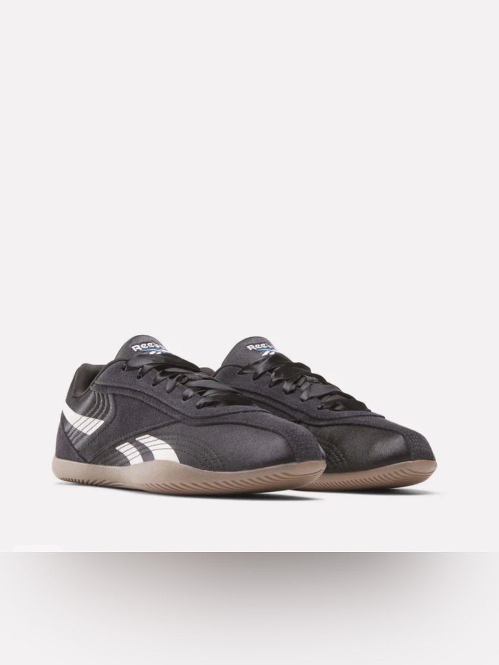 Reebok Women’s Ultra Lo Shoes - Black Sneakers with White Stripe and Gum Sole